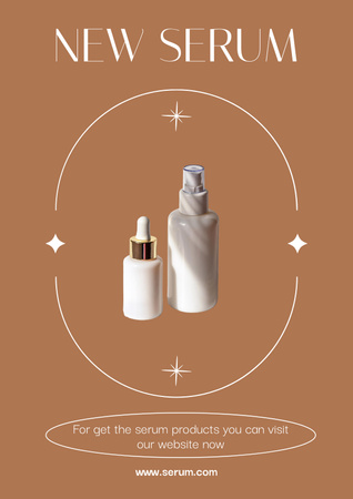 Skincare Ad with Cosmetic Serum Poster Πρότυπο σχεδίασης