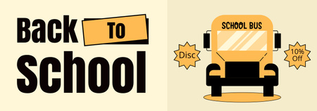 Designvorlage Werbeangebot für Waren mit gelbem Schulbus für Tumblr