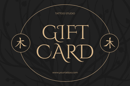 Простое элегантное предложение тату-салона Gift Certificate – шаблон для дизайна