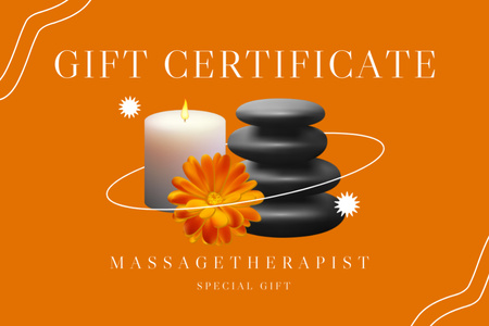 Plantilla de diseño de Promoción de masaje con piedras calientes Gift Certificate 