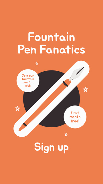 Offer On Signing Up To Fountain Pen Fan Club Instagram Video Story Modelo de Design