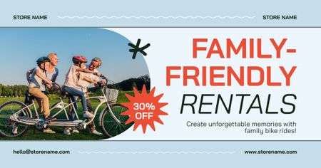 Designvorlage Fahrradverleih für Familien für Facebook AD