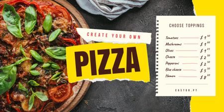 italialainen ruoka valikko herkullinen pizza Image Design Template