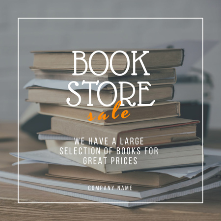 Bookstore Sale Announcement Instagram Design Template