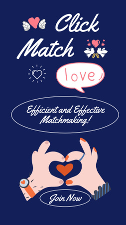 Métodos para matchmaking eficaz no azul Instagram Story Modelo de Design