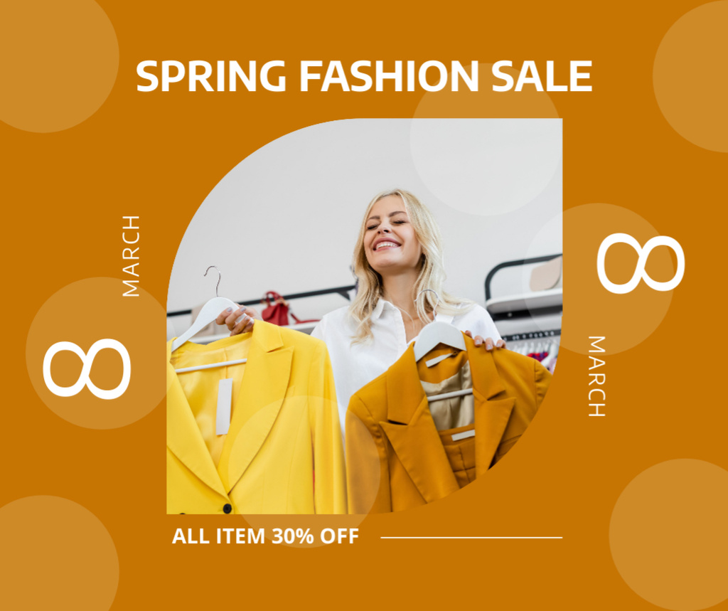 Ontwerpsjabloon van Facebook van Spring Fashion Sale Orange