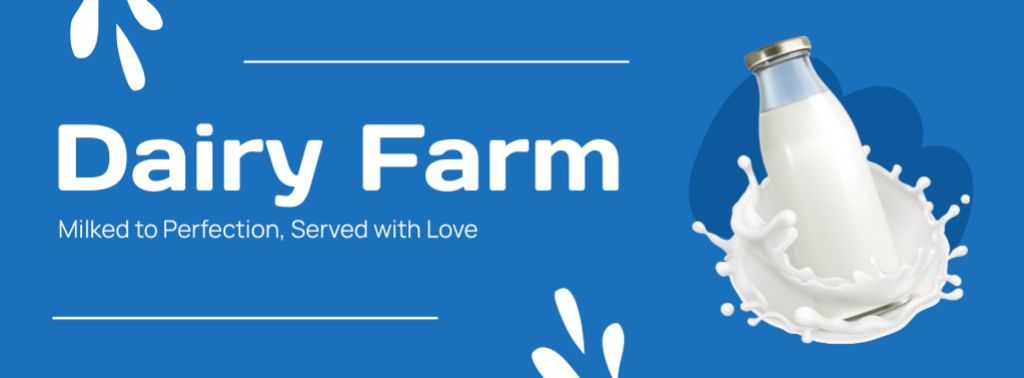 Ontwerpsjabloon van Facebook cover van Dairy Farm Offer on Blue