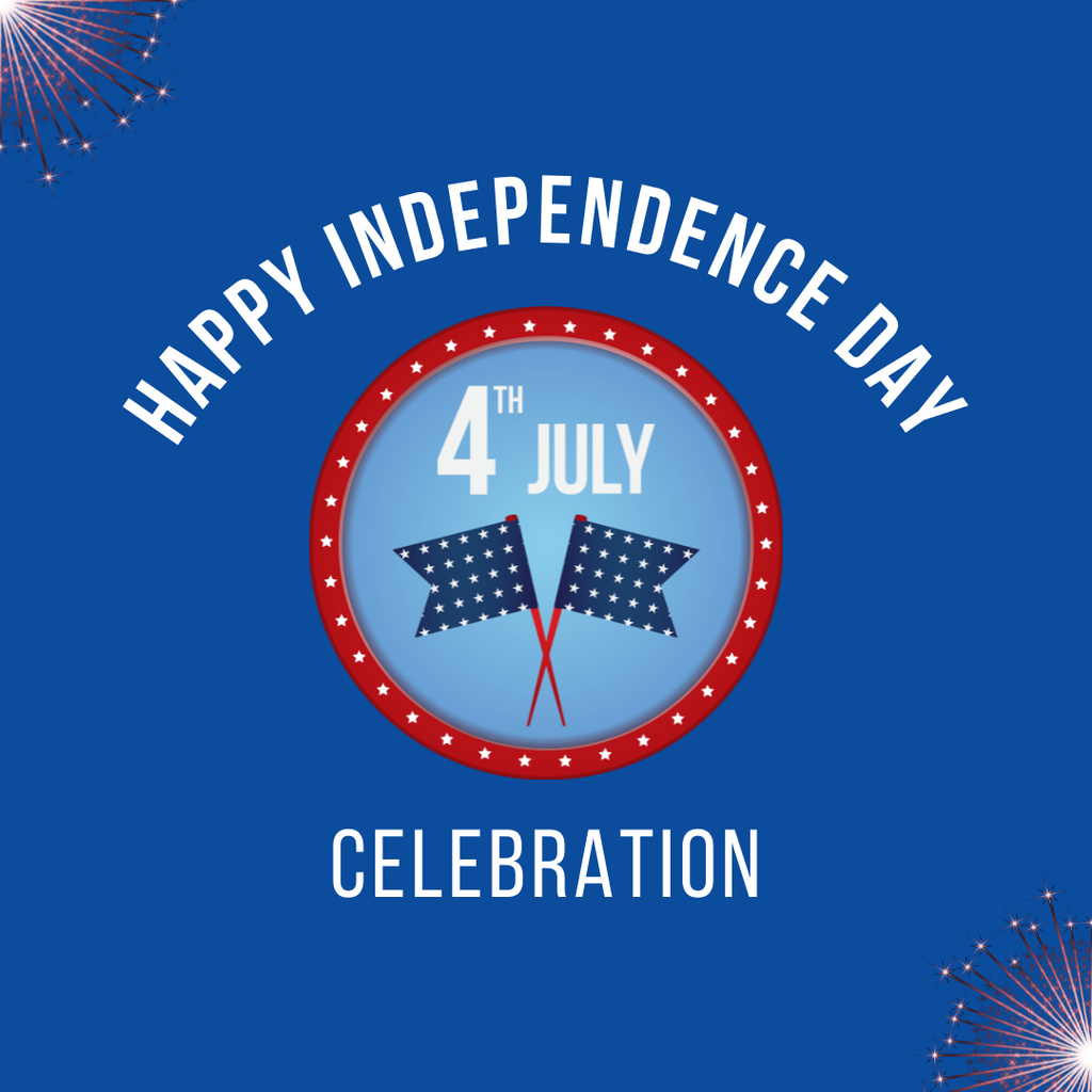 Celebration Of Independence Day 4th July Instagram Πρότυπο σχεδίασης