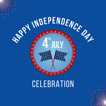 Εορτασμός της Ημέρας της Ανεξαρτησίας 4 Ιουλίου Instagram Πρότυπο σχεδίασης