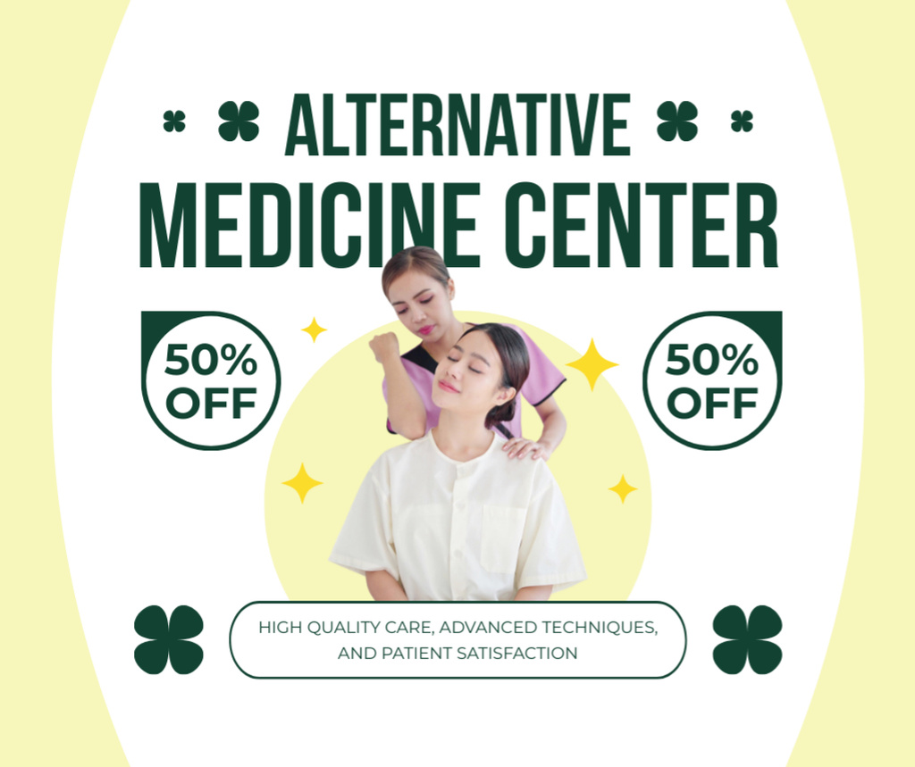 Designvorlage Advanced Alternative Medicine Center Services At Half Price für Facebook