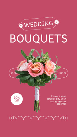 Ontwerpsjabloon van Instagram Story van Diensten voor het regelen van bruidsboeketten van variëteitsbloemen