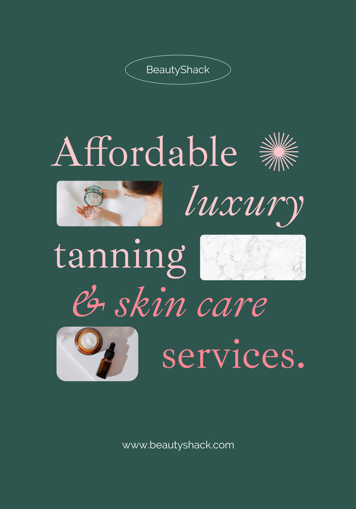Tanning Salon Services Ad Poster 28x40in – шаблон для дизайну