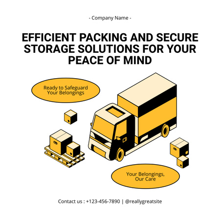 Ad of Efficient Packing and Secure Storage Services Instagram AD Design Template