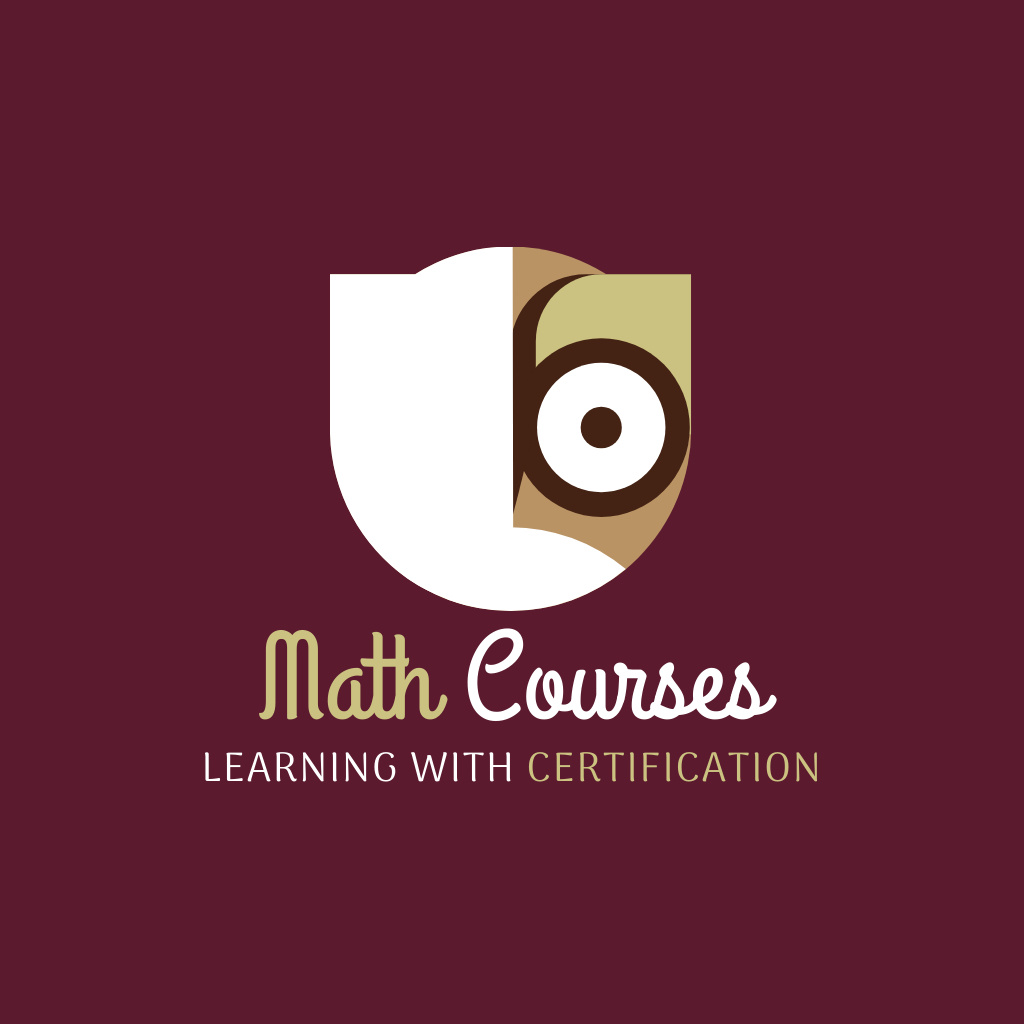 Emblem of Math Course Logo Šablona návrhu