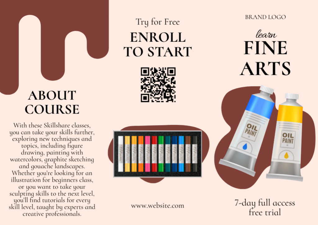 Fine Art Course Offer Brochure Tasarım Şablonu