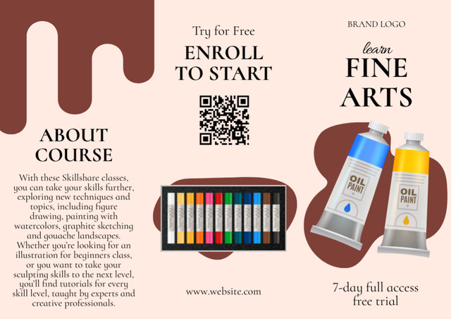 Fine Art Course Offer Brochure – шаблон для дизайну