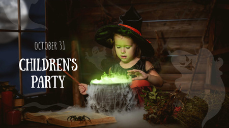Children's Halloween Party Announcement FB event cover Modelo de Design