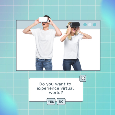 Virtual world experience Instagram Šablona návrhu