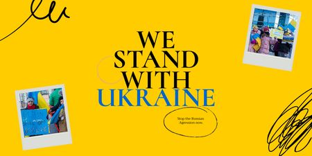 We stand with Ukraine Twitter Design Template