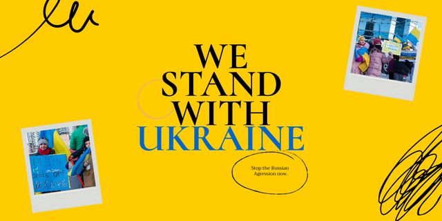Designvorlage We stand with Ukraine für Twitter
