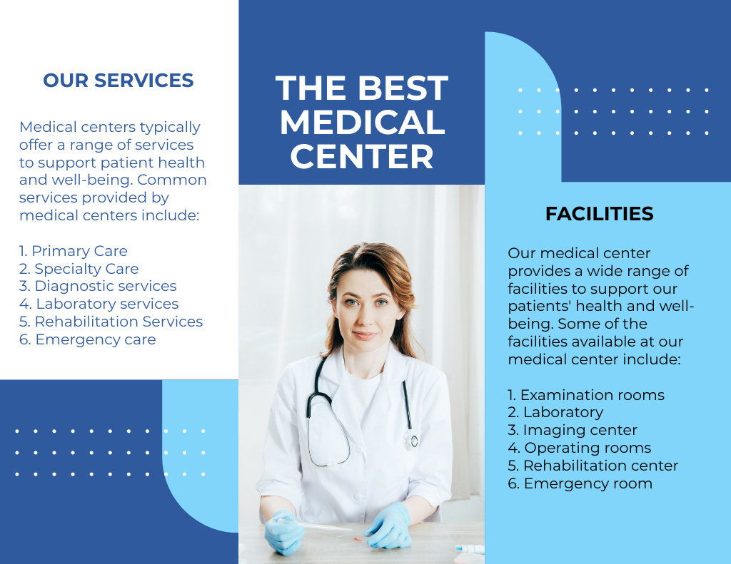 Designvorlage Best Medical Center Service Offer für Brochure 8.5x11in