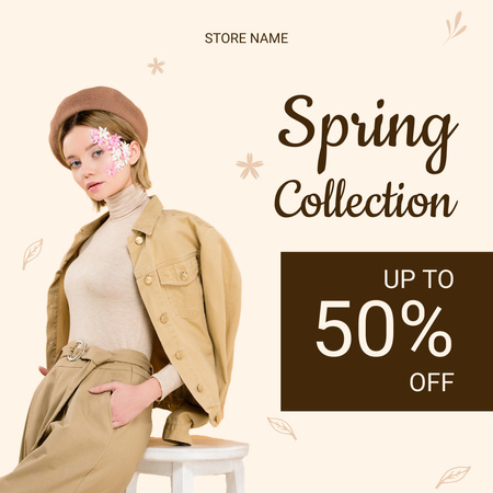 Sale Fashion Spring Collection for Women Instagram AD Design Template