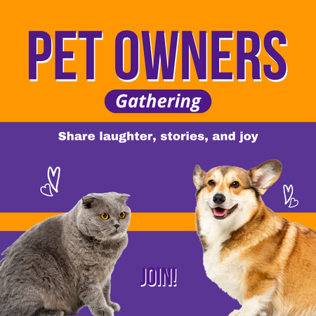 Awesome Pet Owners Gathering Event Announcement Animated Post Design Template