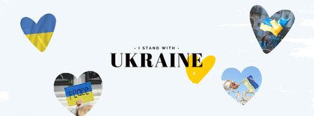 Conveying Deep Solidarity to Ukraine with Displayed Flags Facebook cover Design Template