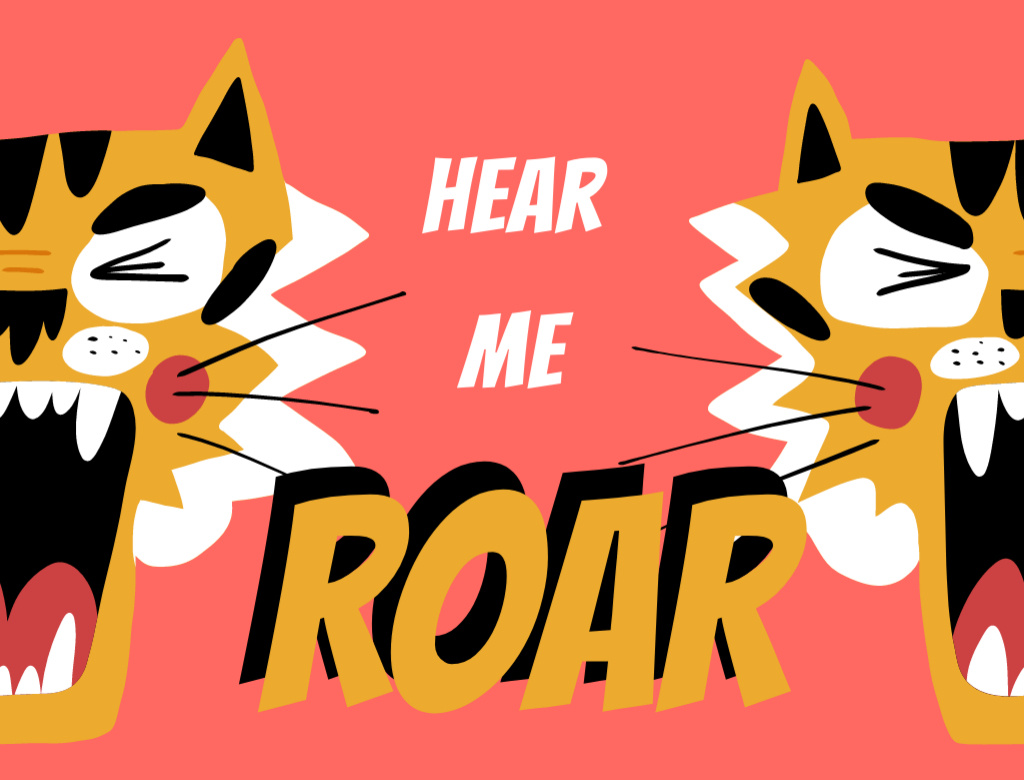 Platilla de diseño Funny Phrase with Tigers Postcard 4.2x5.5in