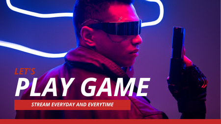 Play Game with man Youtube Thumbnail Design Template