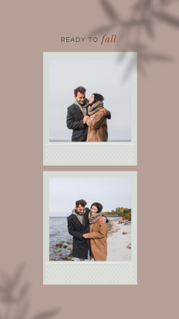 Designvorlage Romantische Herbstcollage für Instagram Story