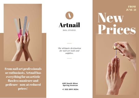 Designvorlage Nail Studio services offer für Brochure
