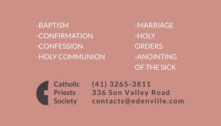 Catholic Priests Society Offer Business Card US Design Template