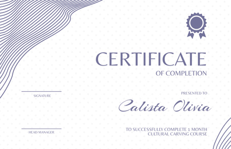 Award of Achievement in White and Purple Certificate 5.5x8.5in Design Template