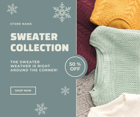 Women's Knitted Sweaters Ad Facebook Design Template