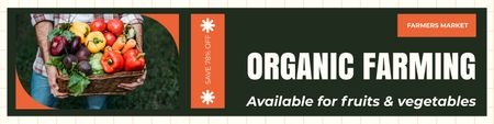 Platilla de diseño Organic Farm Fruits and Vegetables are Available Twitter