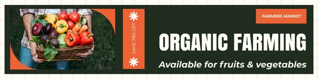 Organic Farm Fruits and Vegetables are Available Twitter tervezősablon