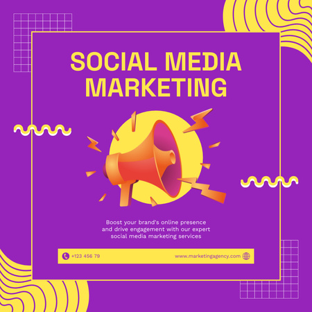 Multi-platform Social Media Marketing Agency Promotion Instagram AD Design Template