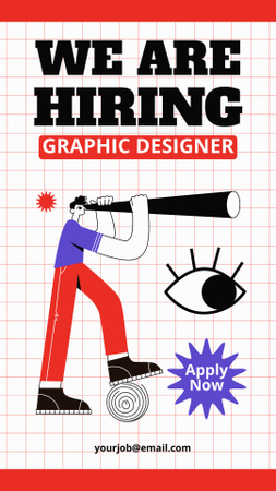 Designvorlage Auf der Suche nach einem erfahrenen Grafikdesigner für Instagram Story