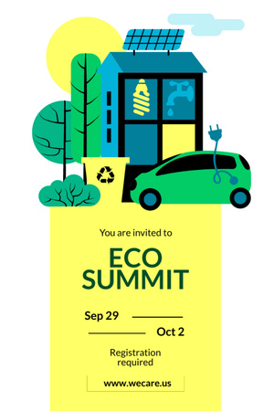 Ontwerpsjabloon van Flyer 4x6in van Ecology Summit Invitation with Sustainable Technologies