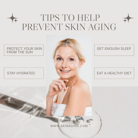 Modèle de visuel Beauty Skincare Tips For Mature - Instagram