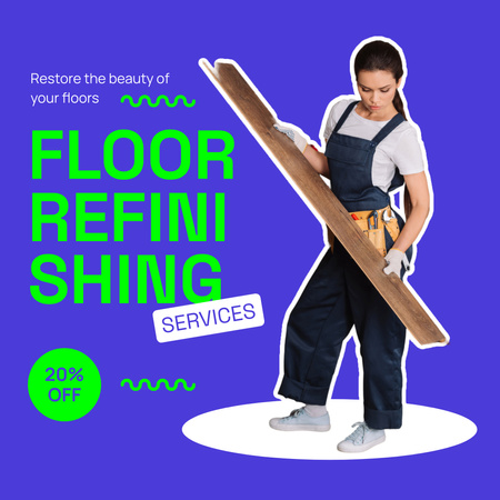 Services of Floor Refinishing Instagram AD Design Template