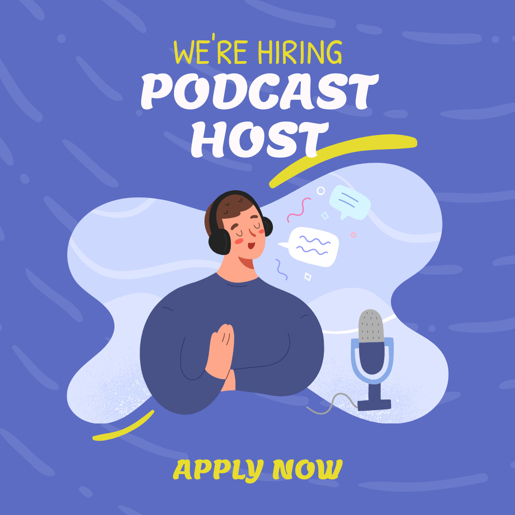 Plantilla de diseño de We Are Hiring Podcast Host Instagram 
