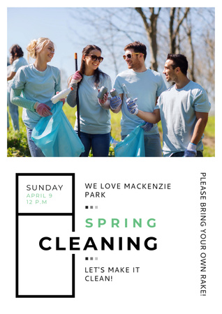Spring Cleaning in Mackenzie park Poster Πρότυπο σχεδίασης