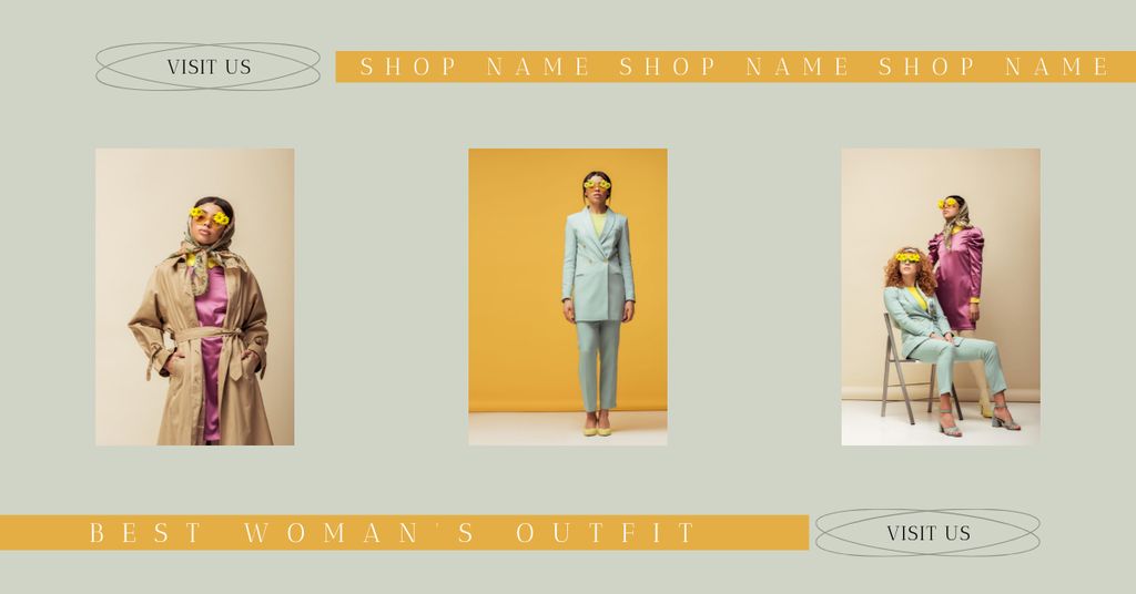 Platilla de diseño Trendy Outfits For Women In Shop Offer Facebook AD