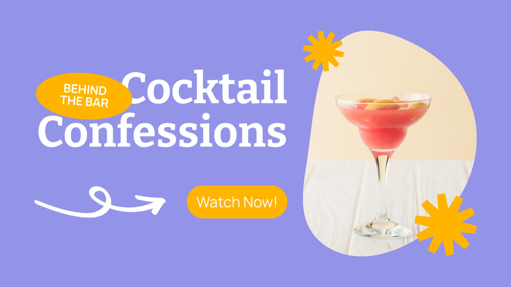 Plantilla de diseño de Vlog Episode about Cocktail Confessions Youtube Thumbnail 