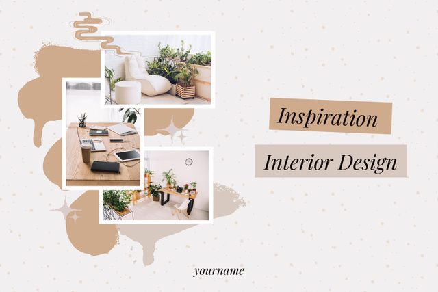 Modèle de visuel Beige Interior Designs Inspiration - Mood Board