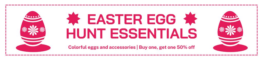 Template di design Easter Egg Hunt Essentials Offer with Pink Eggs Ebay Store Billboard
