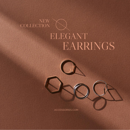 New Collection of Elegant Earrings Instagram Design Template