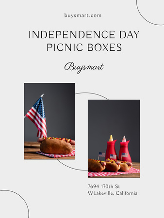 USA Independence Day Picnic Boxes Sale Poster US Design Template
